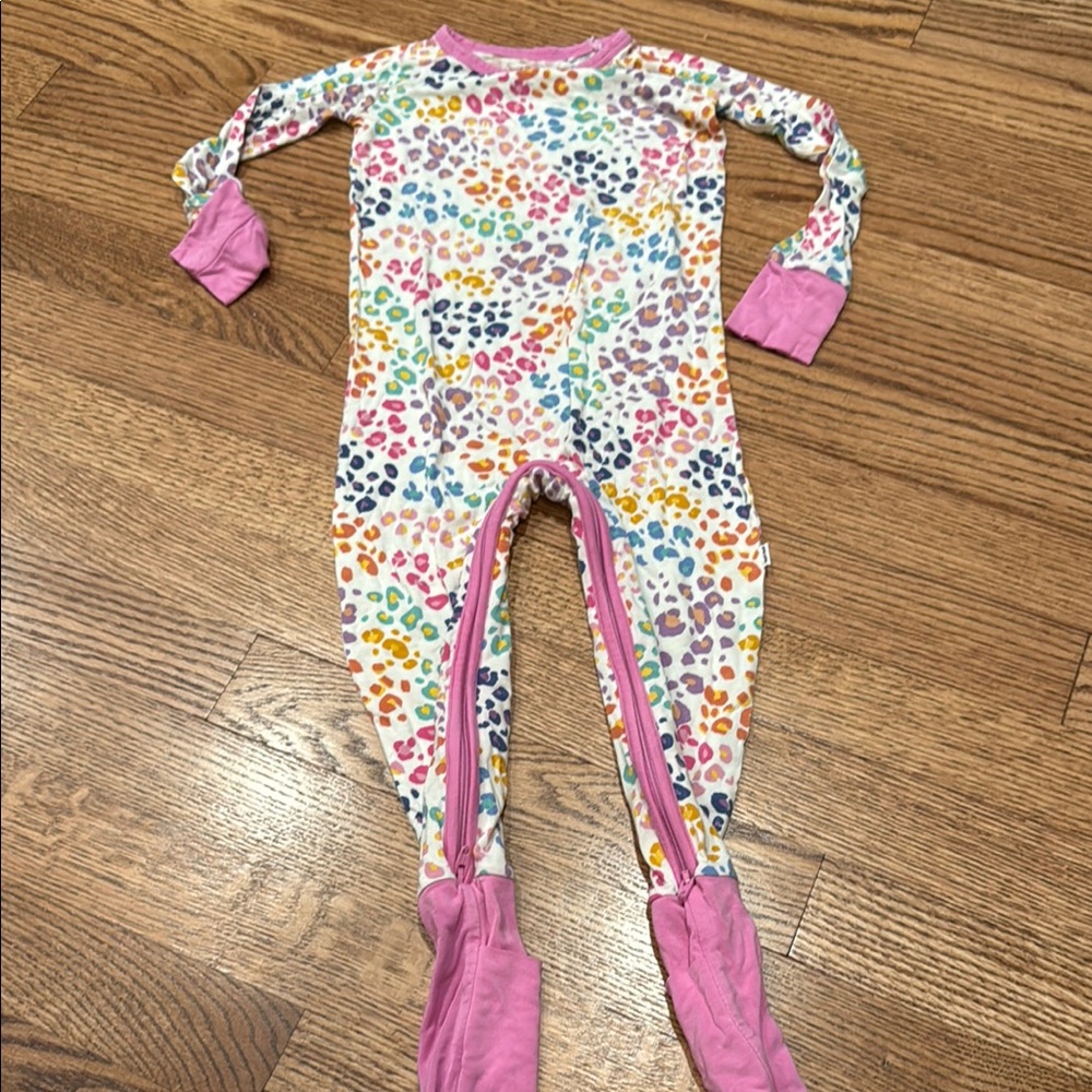 Little sleepies leopard crescent zippie
